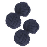 Navy Blue Silk Knot Cufflinks